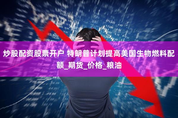 炒股配资股票开户 特朗普计划提高美国生物燃料配额_期货_价格_粮油