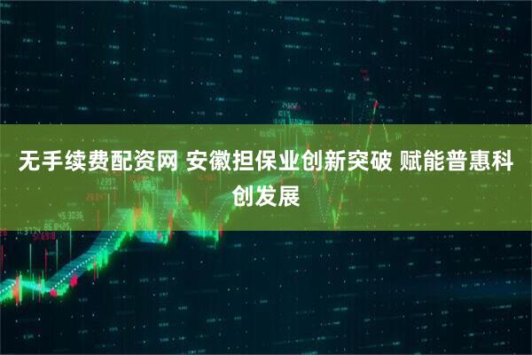 无手续费配资网 安徽担保业创新突破 赋能普惠科创发展