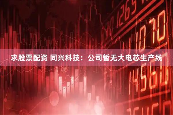 求股票配资 同兴科技：公司暂无大电芯生产线